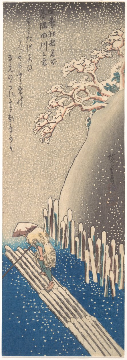 Sumida-Fluss im Schnee, aus der Serie "Berühmte Orte in Edo in den vier Jahreszeiten" von Utagawa Hiroshige