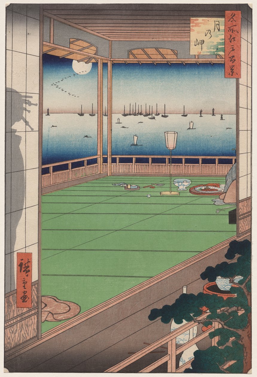 Die Mondbetrachtungspromontorie, aus Hundert Ansichten berühmter Orte in Edo von Utagawa Hiroshige