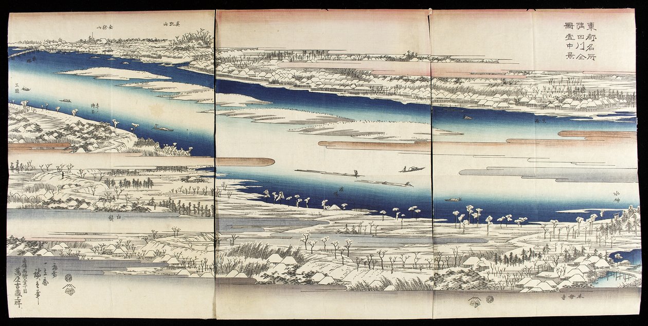Der Sumida-Fluss im Schnee von Utagawa Hiroshige