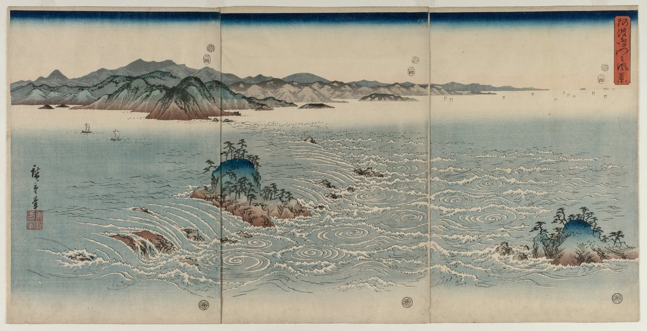 Die Strudel von Awa, 1857 von Utagawa Hiroshige