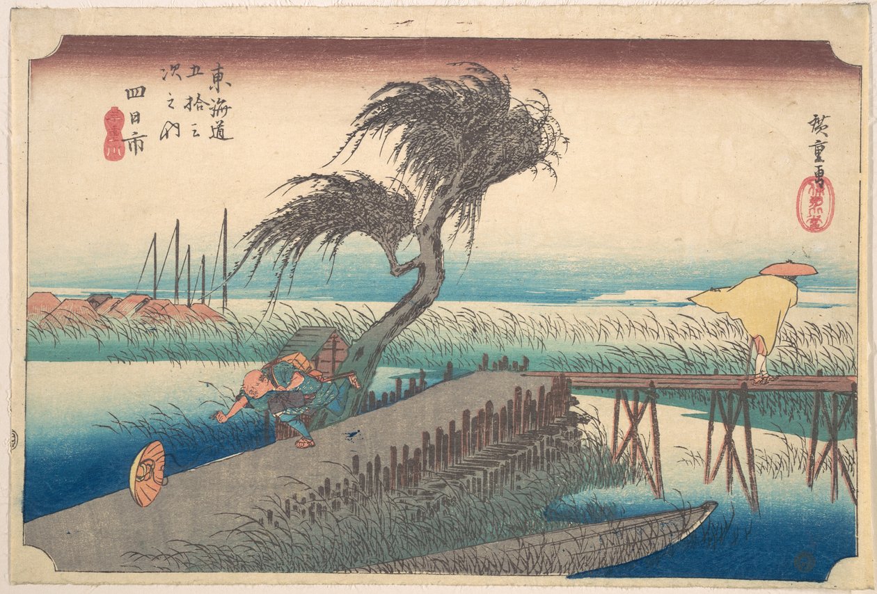 Yokkaichi, Sanchokawa von Utagawa Hiroshige