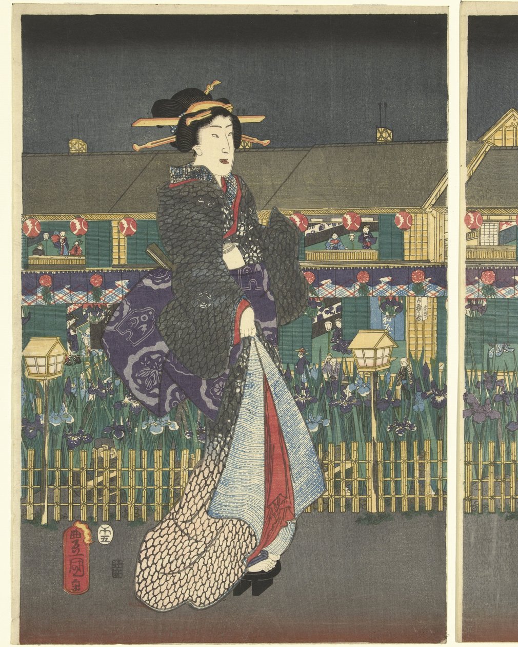 Irisse in voller Blüte von Utagawa Kunisada (I)