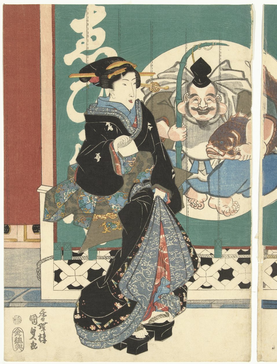 Frauen beim Ebisuya-Laden von Utagawa Kunisada (I)