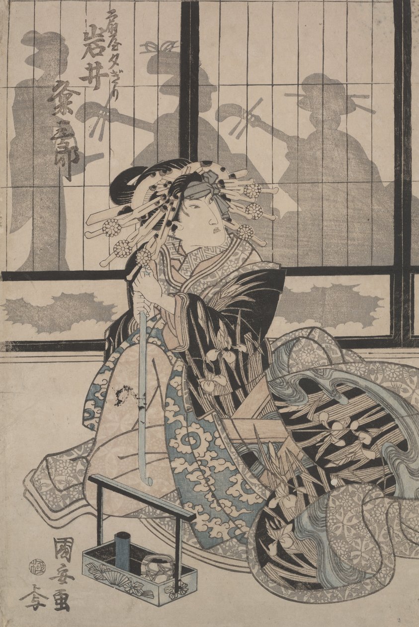 Kumesaburo Iwai als Geisha Yugiri von Utagawa Kuniyasu
