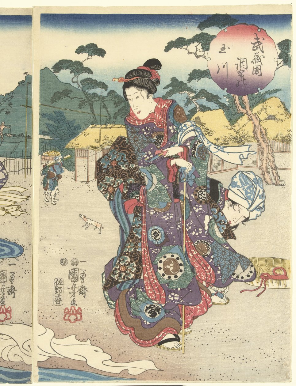 Der Chofu Tama Fluss in der Provinz Musashi von Utagawa Kuniyoshi