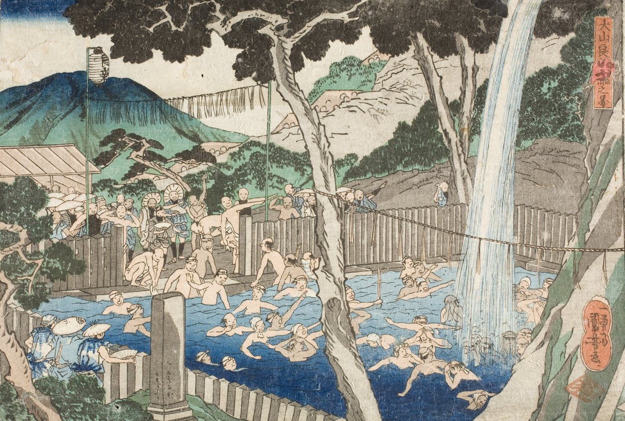 Rōben-Wasserfall am Berg Ōyama von Utagawa Kuniyoshi