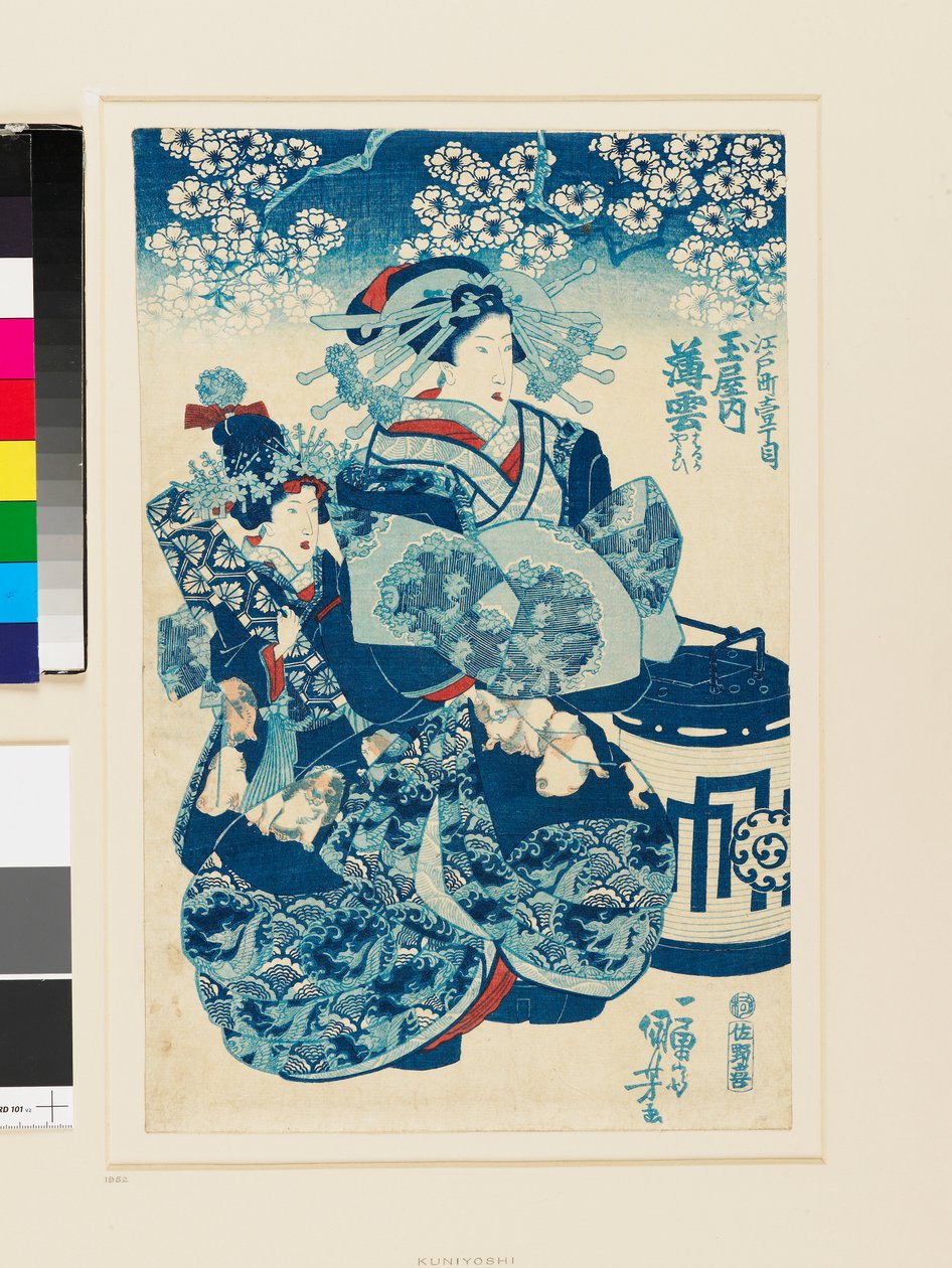 Die Kurtisane Usugumo des Tamaya-Teesalons von Utagawa Kuniyoshi