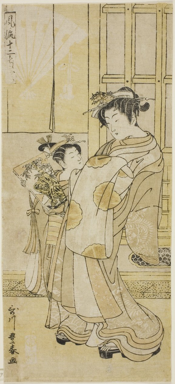 Kurtisane und Begleiterin von Utagawa Toyoharu