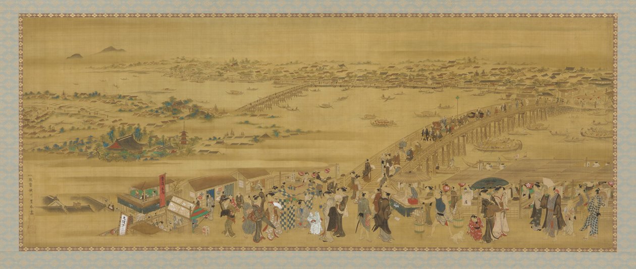 Ryogoku-Brücke, Edo-Periode, frühes 19. Jahrhundert von Utagawa Toyoharu