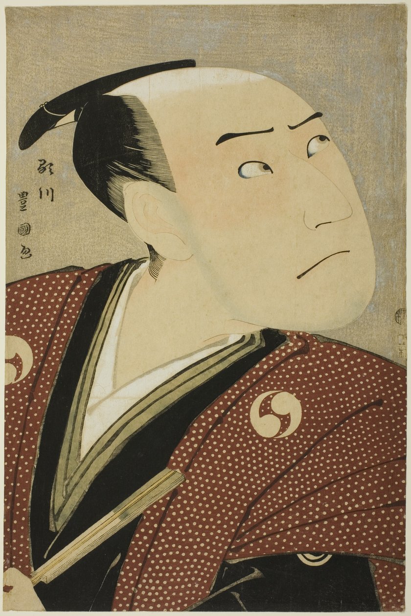 Der Schauspieler Sawamura Sojuro III als Oboshi Yuranosuke im Stück "Edo no Hana Ako no Shiogama," aufgeführt im Kiri-Theater im vierten Monat, 1796 von Utagawa Toyokuni I