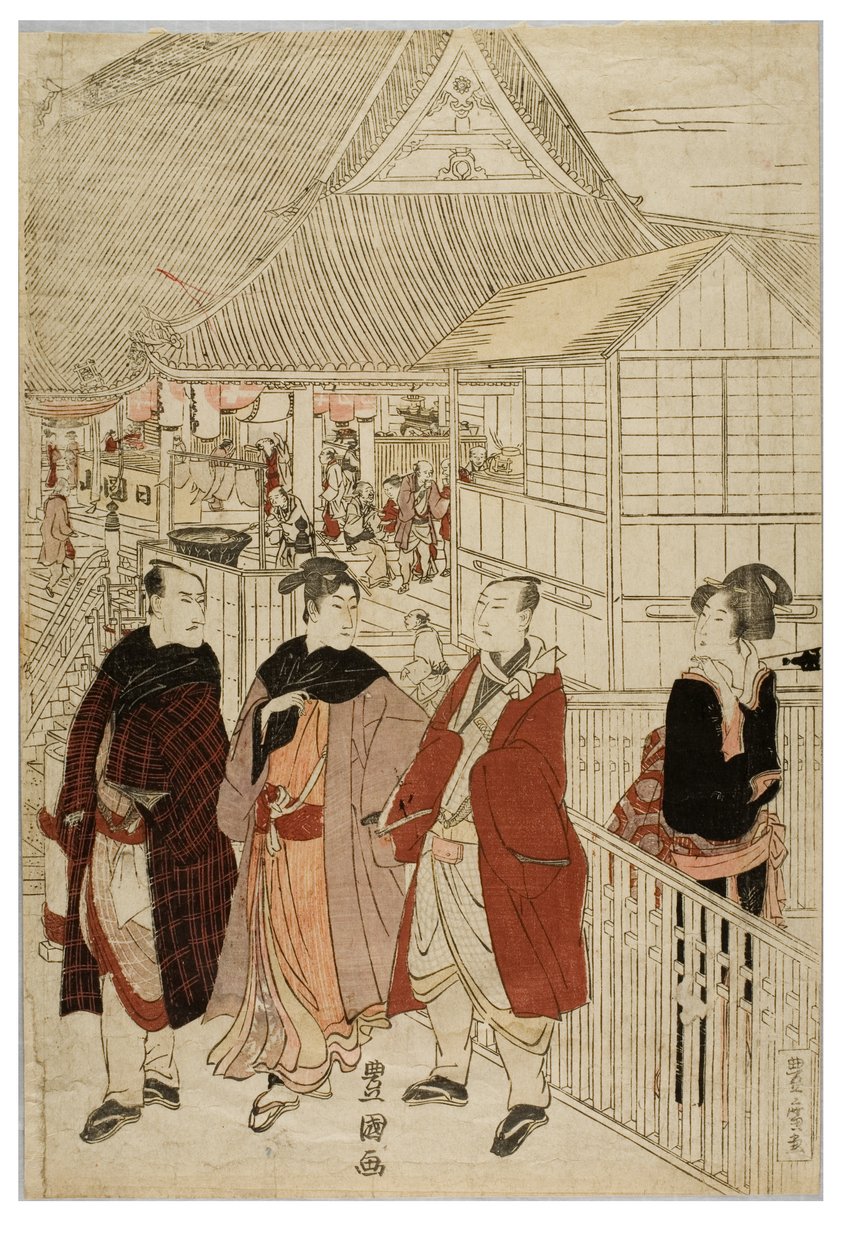 Neujahrspilgerfahrt nach Myohoji in Horinouchi, Edo, ca. 1804-1810 von Utagawa and Toyokuni Utagawa Toyohiro
