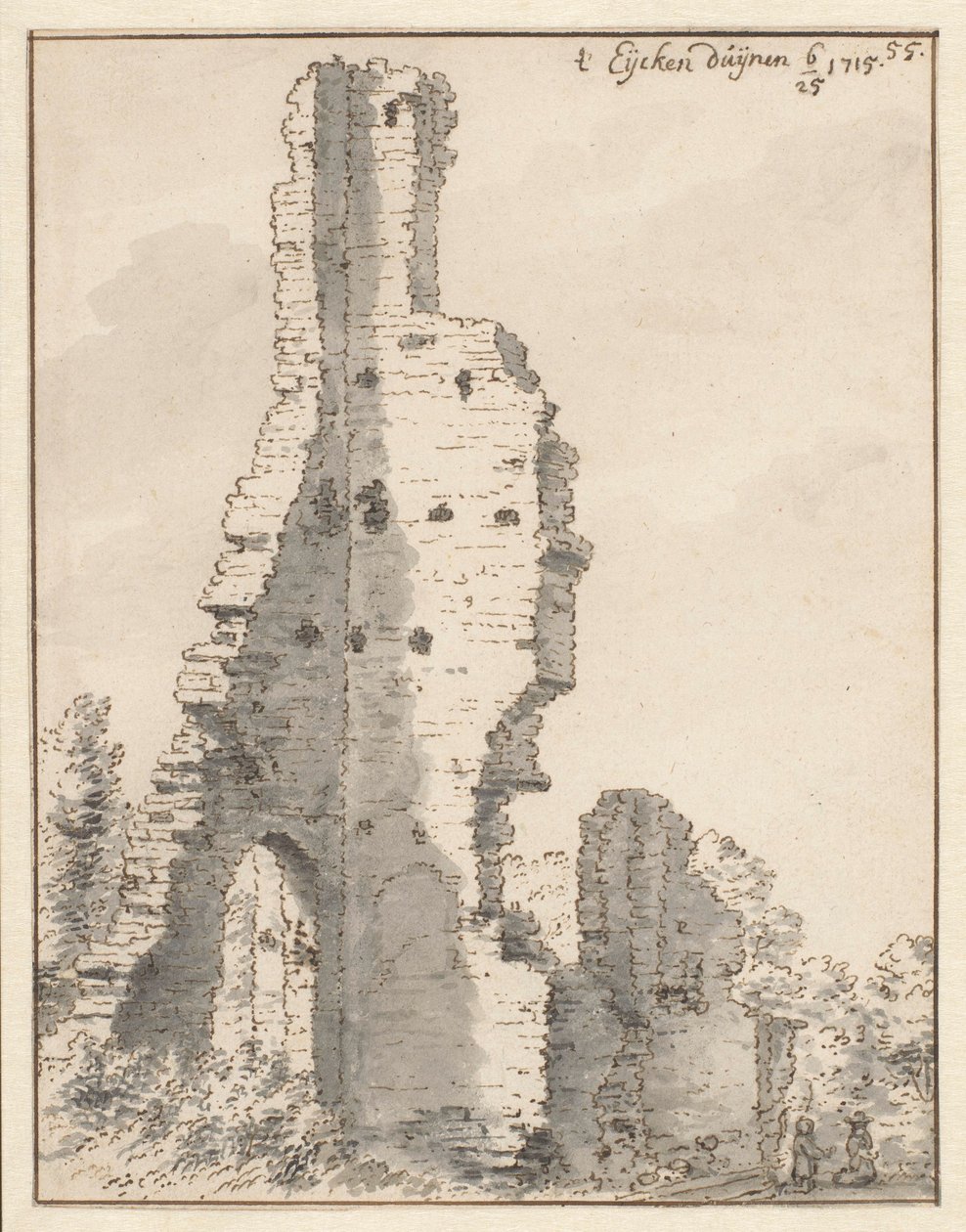 Die Ruine der Kirche von Eik en Duinen bei Den Haag von Valentijn Klotz (attributed to)