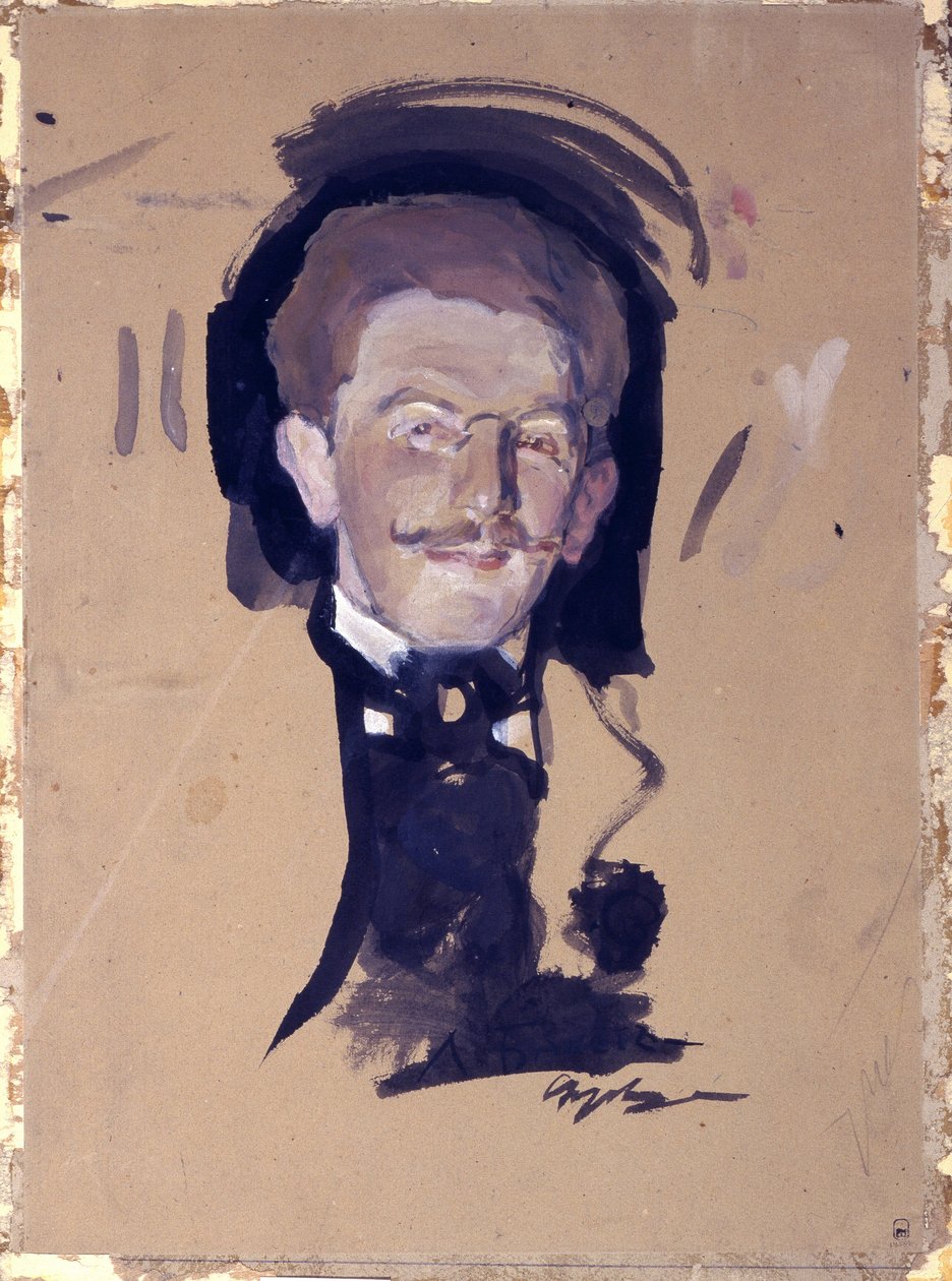 Porträt des Künstlers Leon Bakst (Lev Rosenberg) von Valentin Aleksandrovich Serov