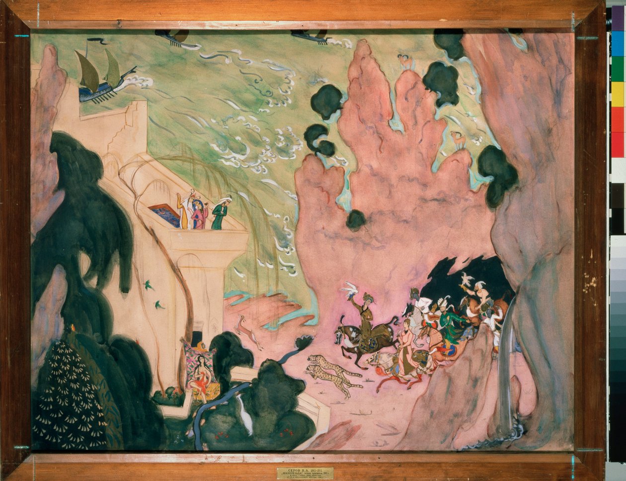 Vorhangentwurf für das Ballett Scheherazade von Nikolai Rimski-Korsakow von Valentin Aleksandrovich Serov