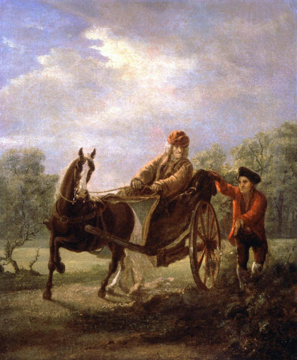 Voltaire in einem Wagen, ca. 1770-1775 von Valentin Aleksandrovich Serov