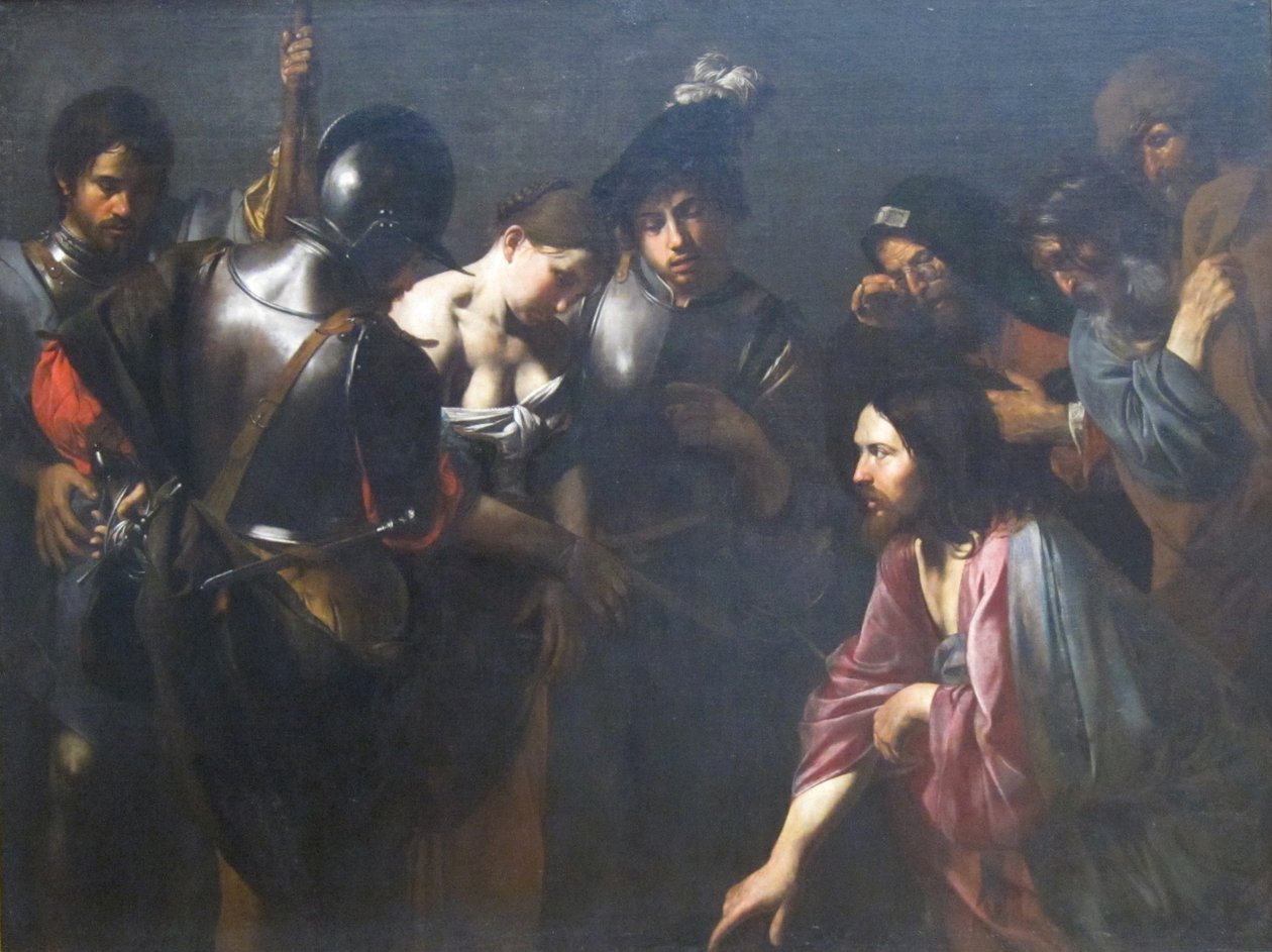 Christus und die Ehebrecherin von Valentin de Boulogne