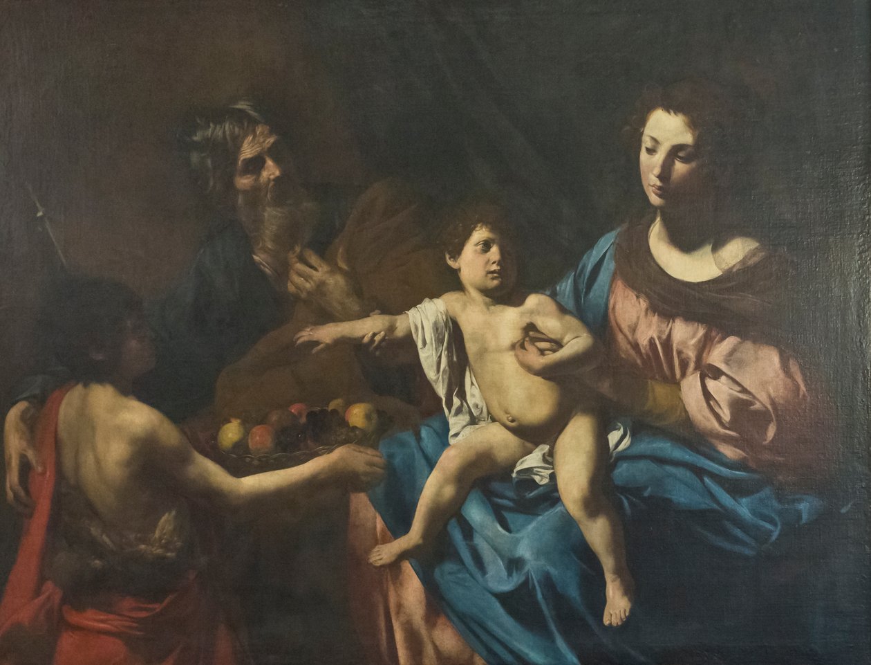 Heilige Familie mit dem jungen Johannes dem Täufer von Valentin de Boulogne