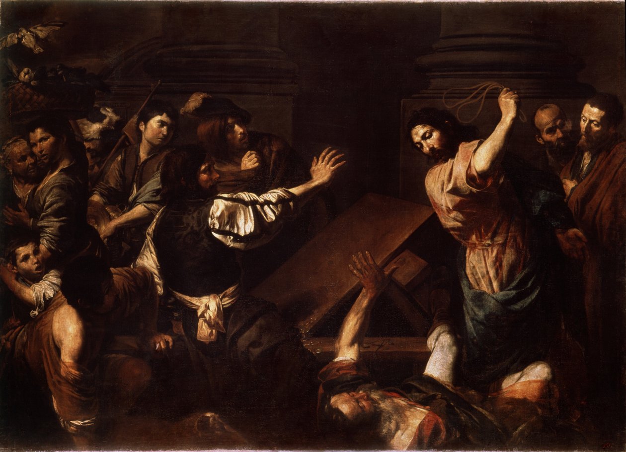 Christus vertreibt die Geldwechsler aus dem Tempel von Valentin de Boulogne von Valentin de Boulogne