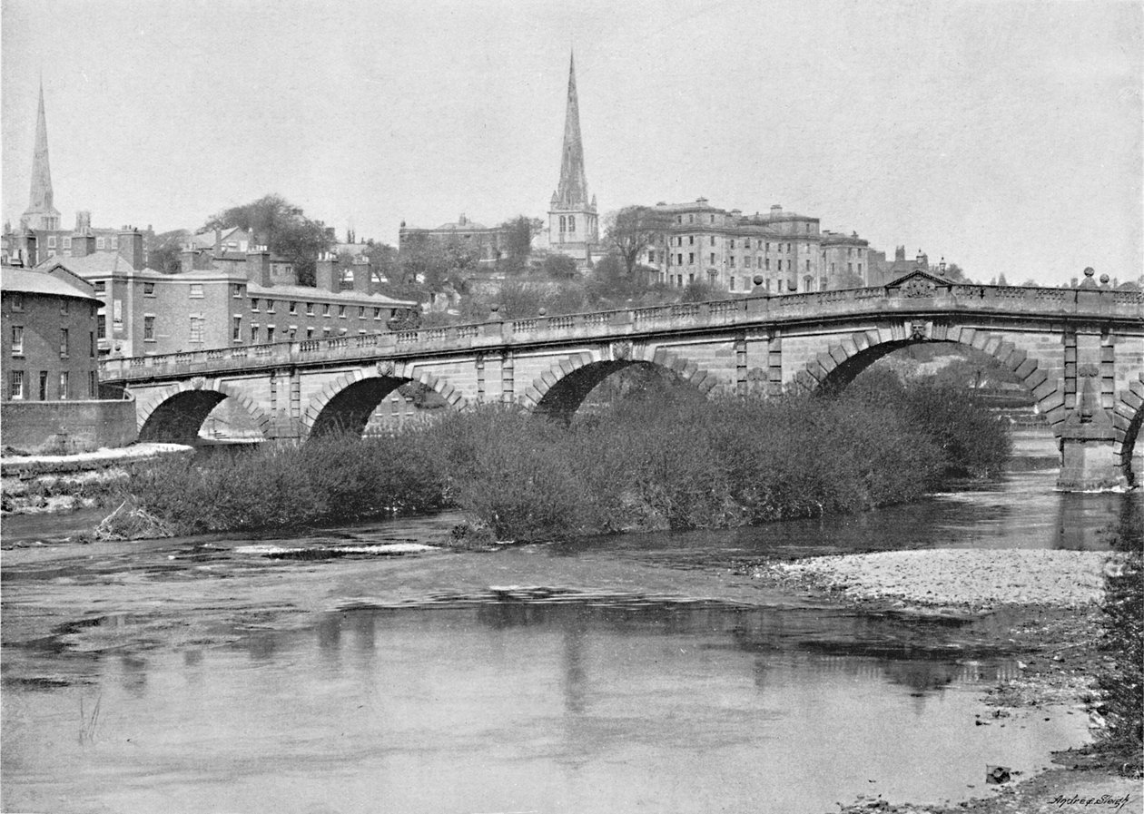 Englische Brücke, Shrewsbury, ca. 1896 von Valentine and Sons Ltd