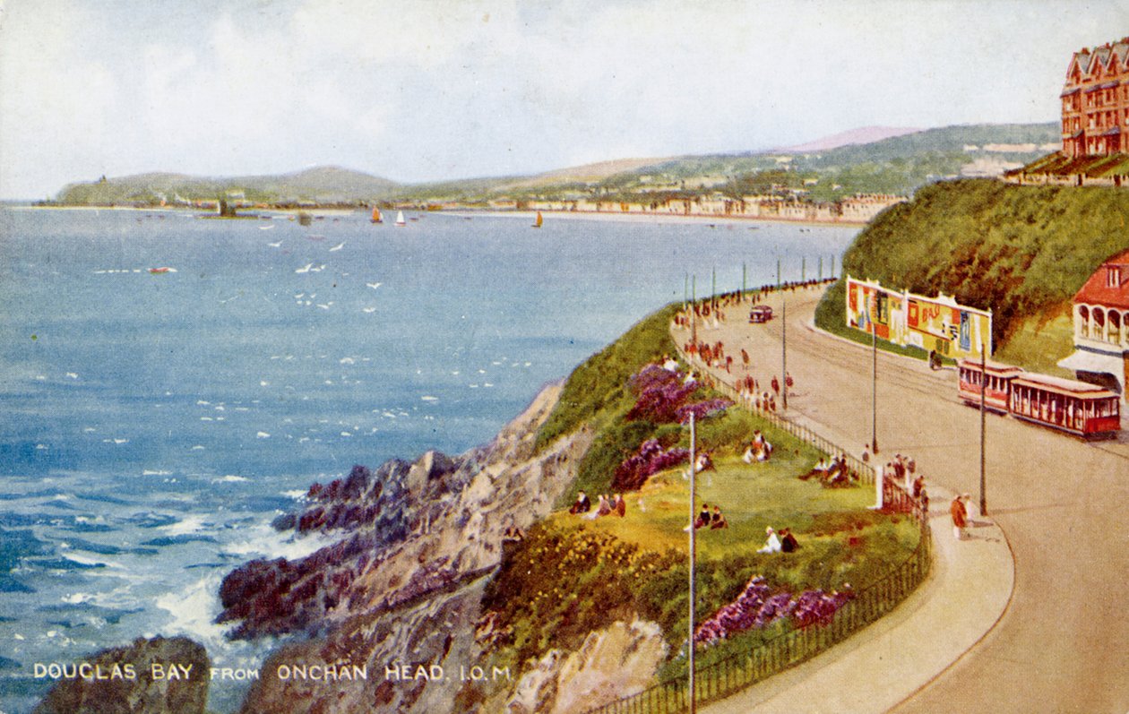 Douglas Bay von Onchan Head, Isle of Man, ca. 1930er-1940er von Valentine and Sons Ltd