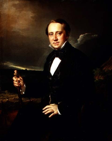 Porträt von Alexander Alexandrovich Sapozhnikov (1827-87) von Vasili Andreevich Tropinin