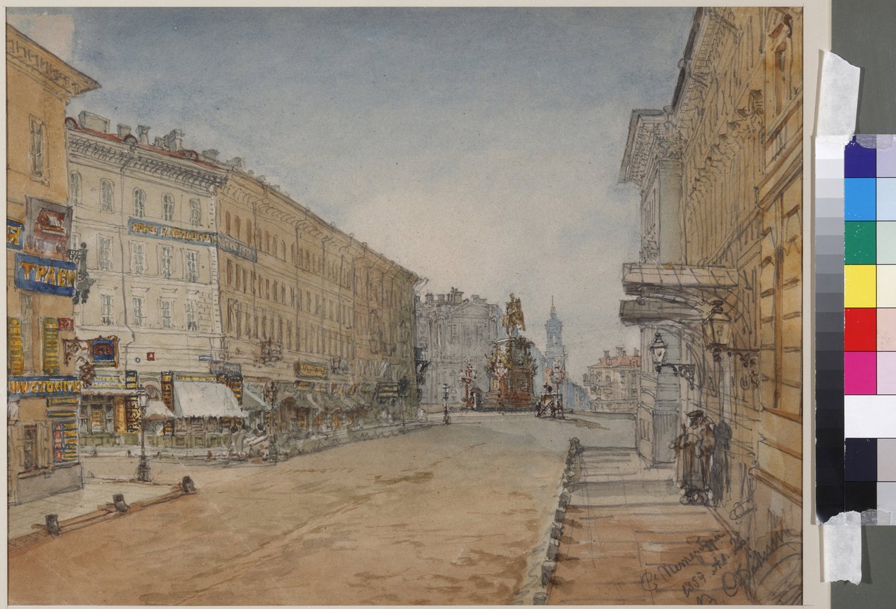 Wosnesenski-Prospekt in Sankt Petersburg, von Vasily Semyonovich Sadovnikov (1800-1879) von Vasili Semenovich Sadovnikov