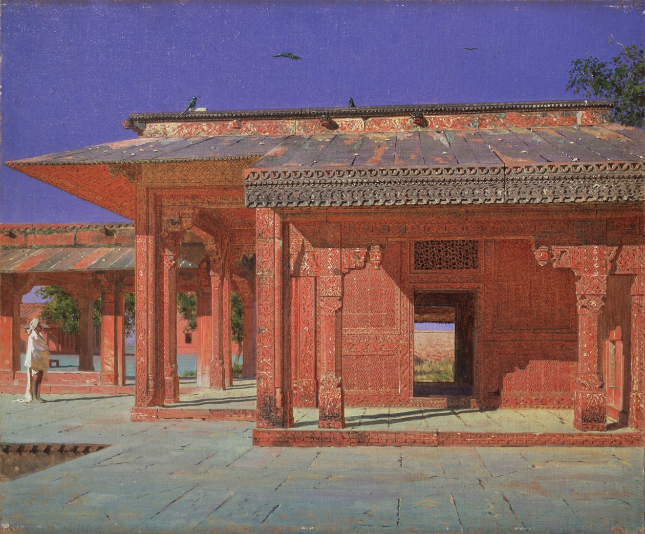 Hof des Harems im kaiserlichen Palast von Fatehpur Sikri, 1874-1876 von Vasili Vasilievich Vereshchagin