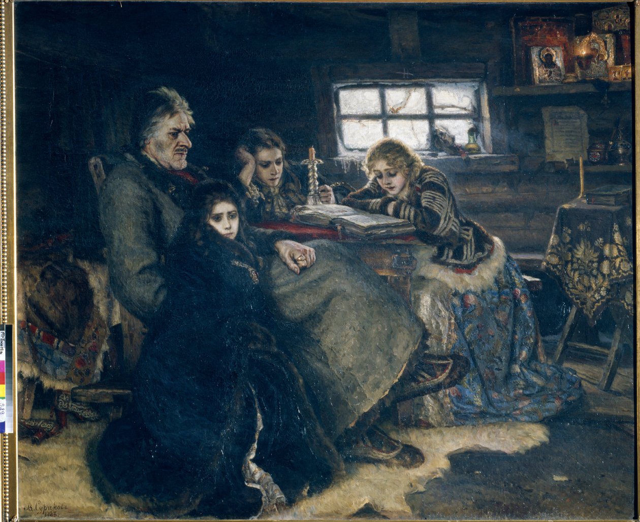 Alexandre Danilovic Menchikov und seine Familie im Exil von Vasilij Ivanovic Surikov