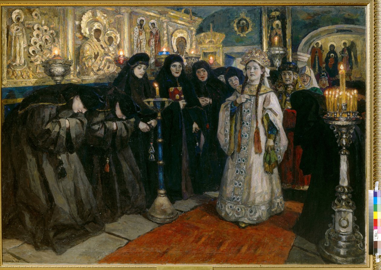 Die Großherzogin besucht ein Kloster von Vasilij Ivanovic Surikov