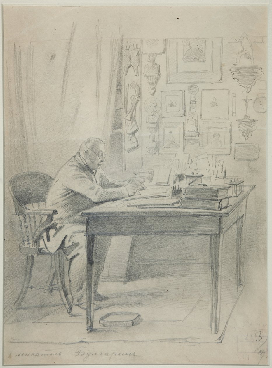 Porträt des Autors Faddei Bulgarin 1789-1859, 1840er Jahre von Georg Wilhelm Timm