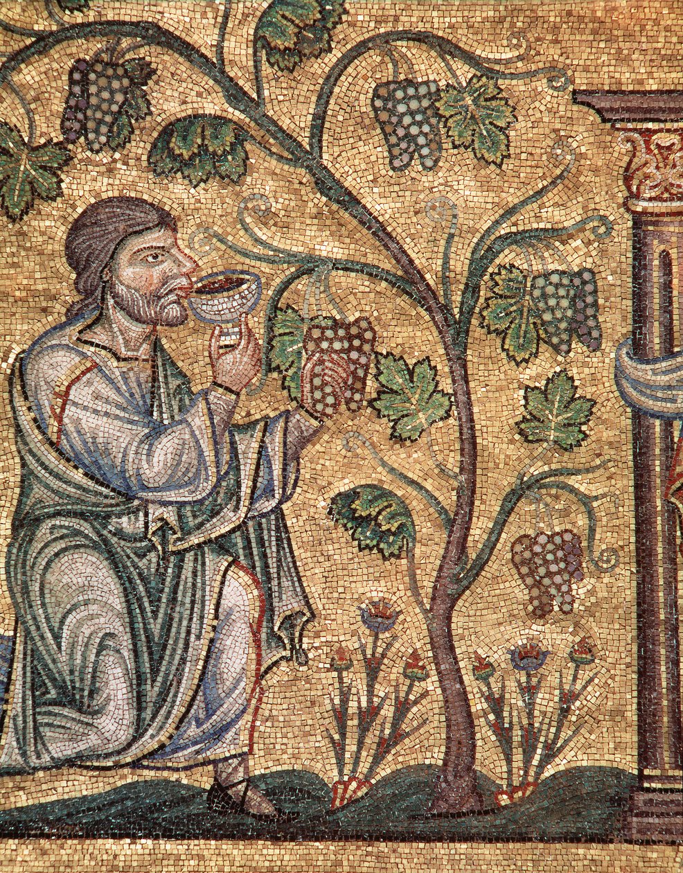 Leben Noahs, die Trunkenheit (Mosaikdetail) von Veneto Byzantine School