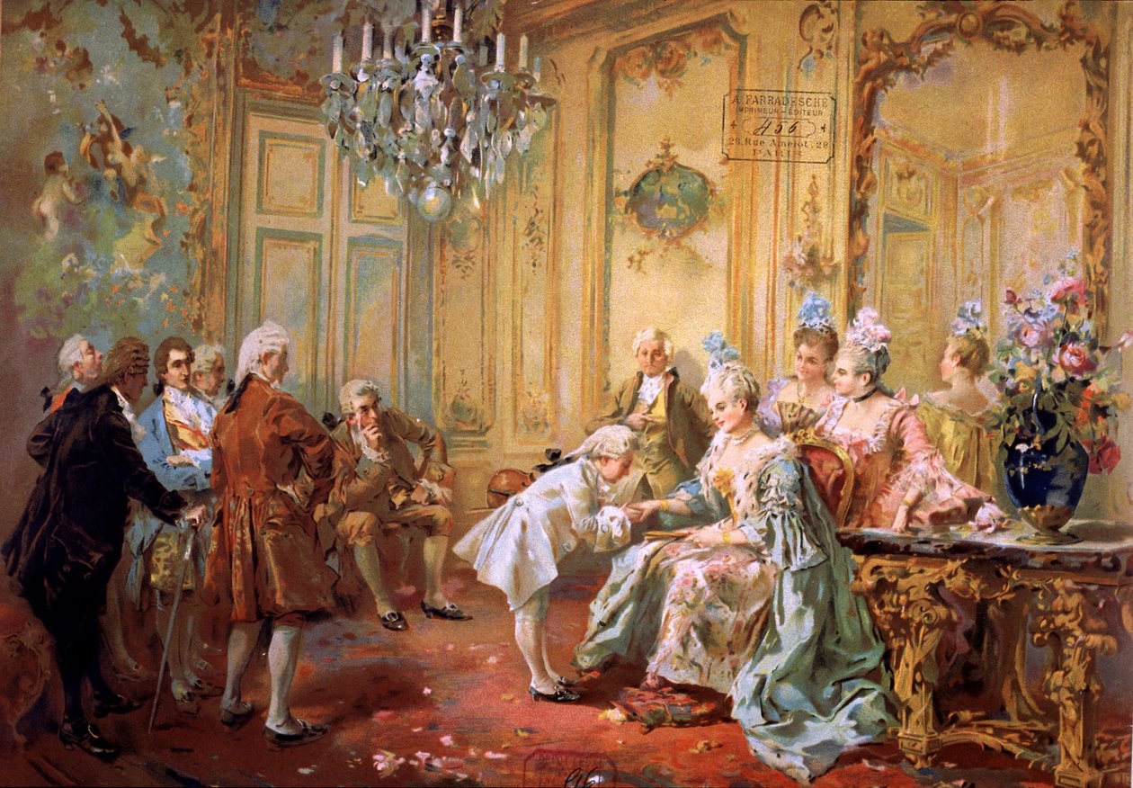 Mozart und Mme de Pompadour, ca. 1900 von Vicente de (after) Paredes