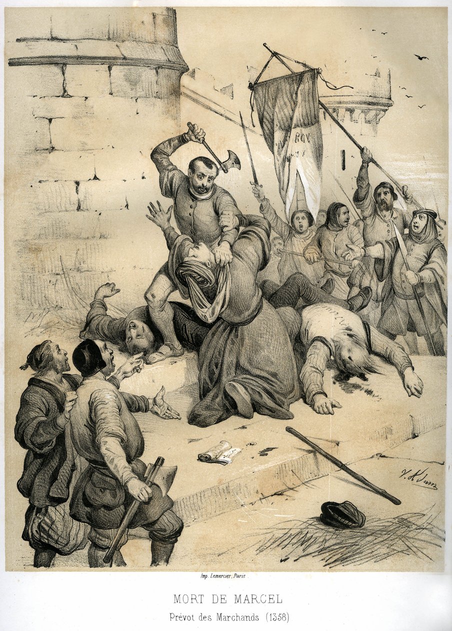 Ermordung von Etienne Marcel durch den Schöffen Jean Maillart von Victor Adam
