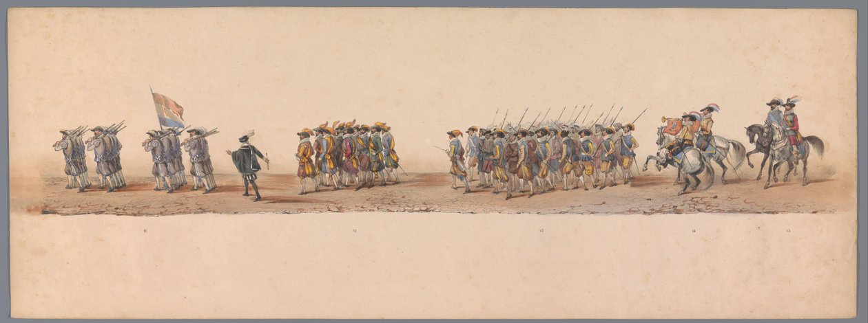 Historischer Umzug zum zweihundertjährigen Jubiläum der Universität Utrecht, 1836 (Tafel 4) von Victor Adam