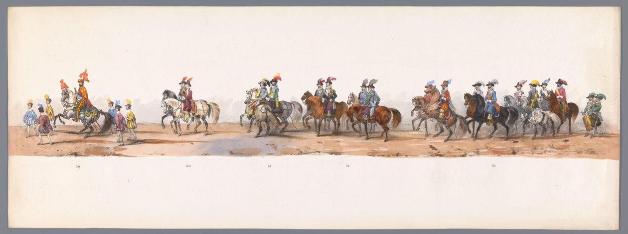 Historischer Umzug zum zweihundertjährigen Jubiläum der Universität Utrecht, 1836 (Platte 8) von Victor Adam
