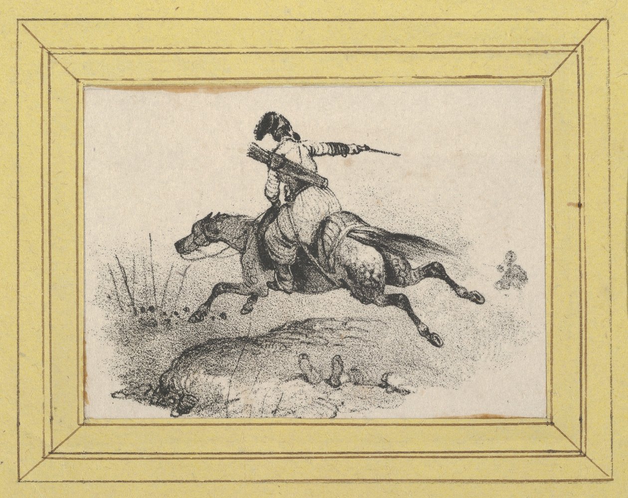 Soldat auf galoppierendem Pferd von Victor Adam