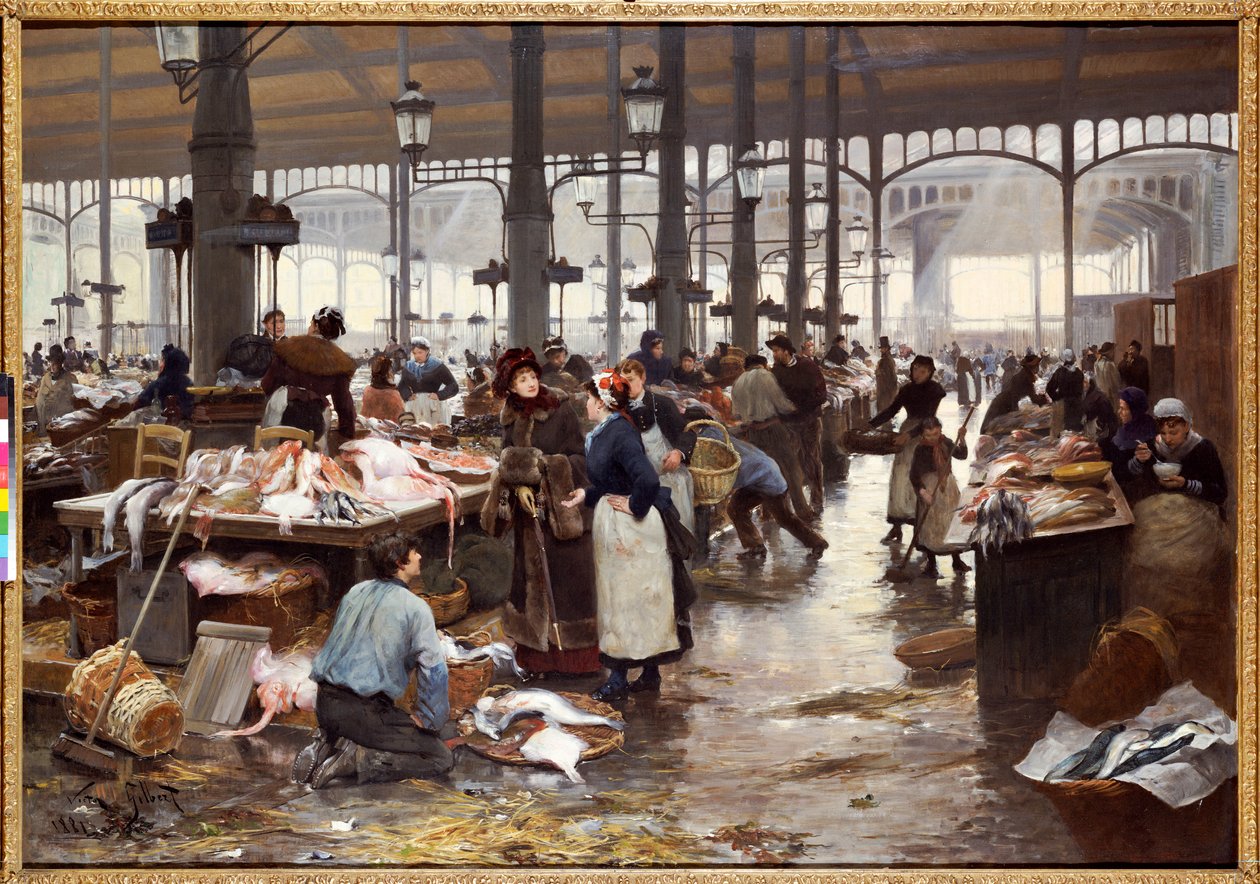 Die Fischhalle auf dem Zentralmarkt von Victor Gabriel Gilbert