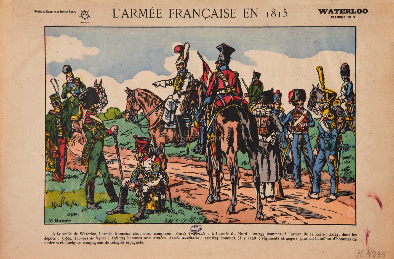 Die französische Armee im Jahr 1815, Waterloo, ca. 1920 von Victor Huen