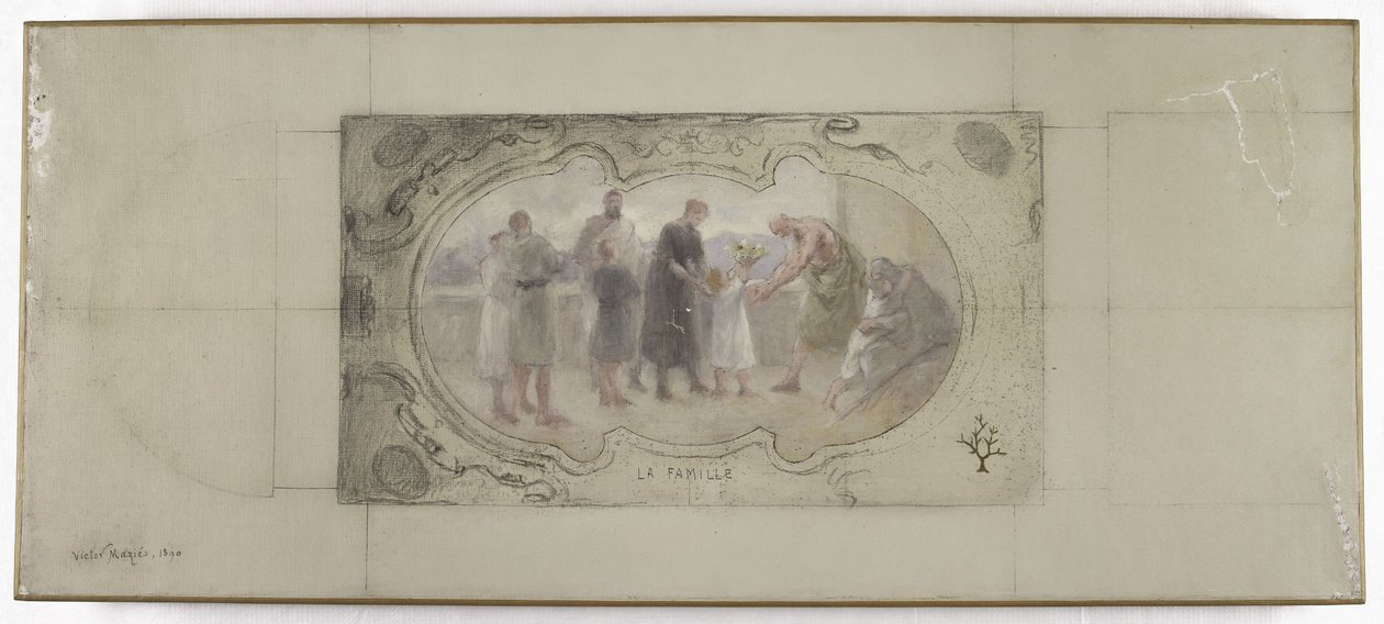 Skizze für die Galerie Lobau, Hôtel de Ville, Paris: Die Familie von Victor Jean Pierre Maziès