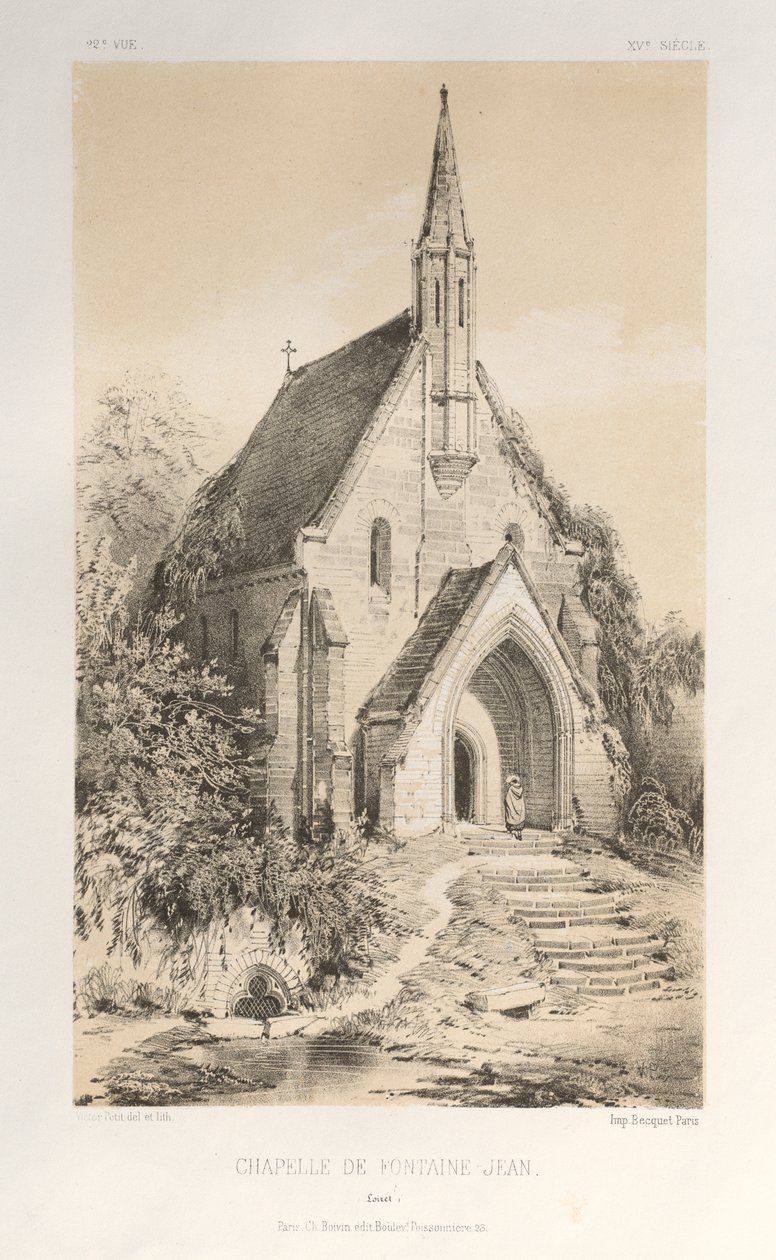 ...Pl.22, Kapelle von Fontaine-Jean Loiret, veröffentlicht 1860 von Victor Petit