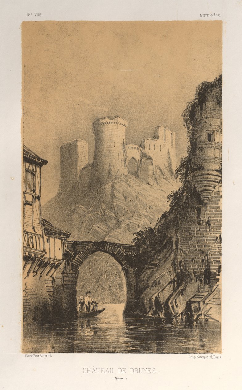 ...Pl. 12, Schloss Druyes Yonne, 1860 von Victor Petit