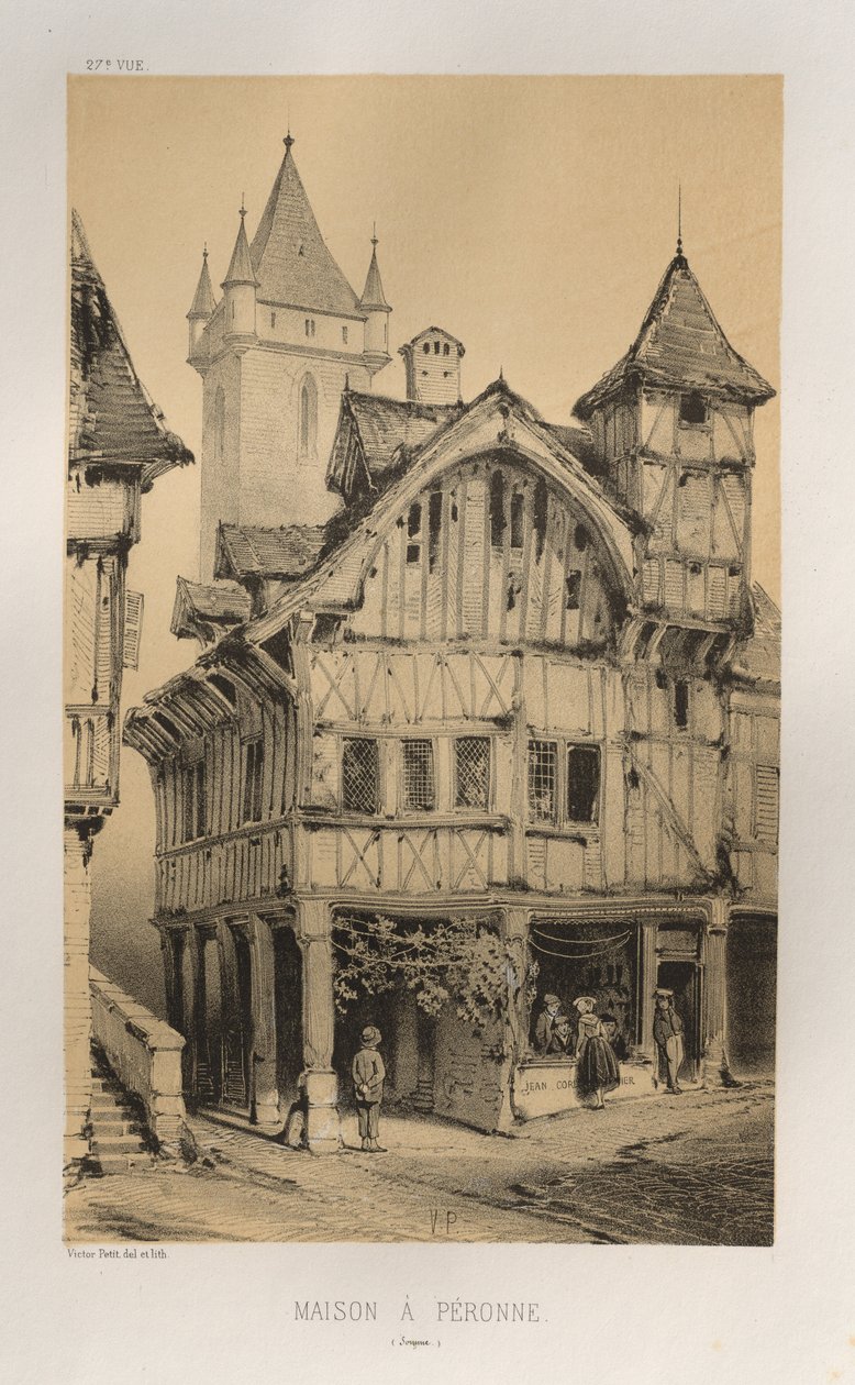 Maison A Peronne Somme, veröffentlicht 1860 von Victor Petit