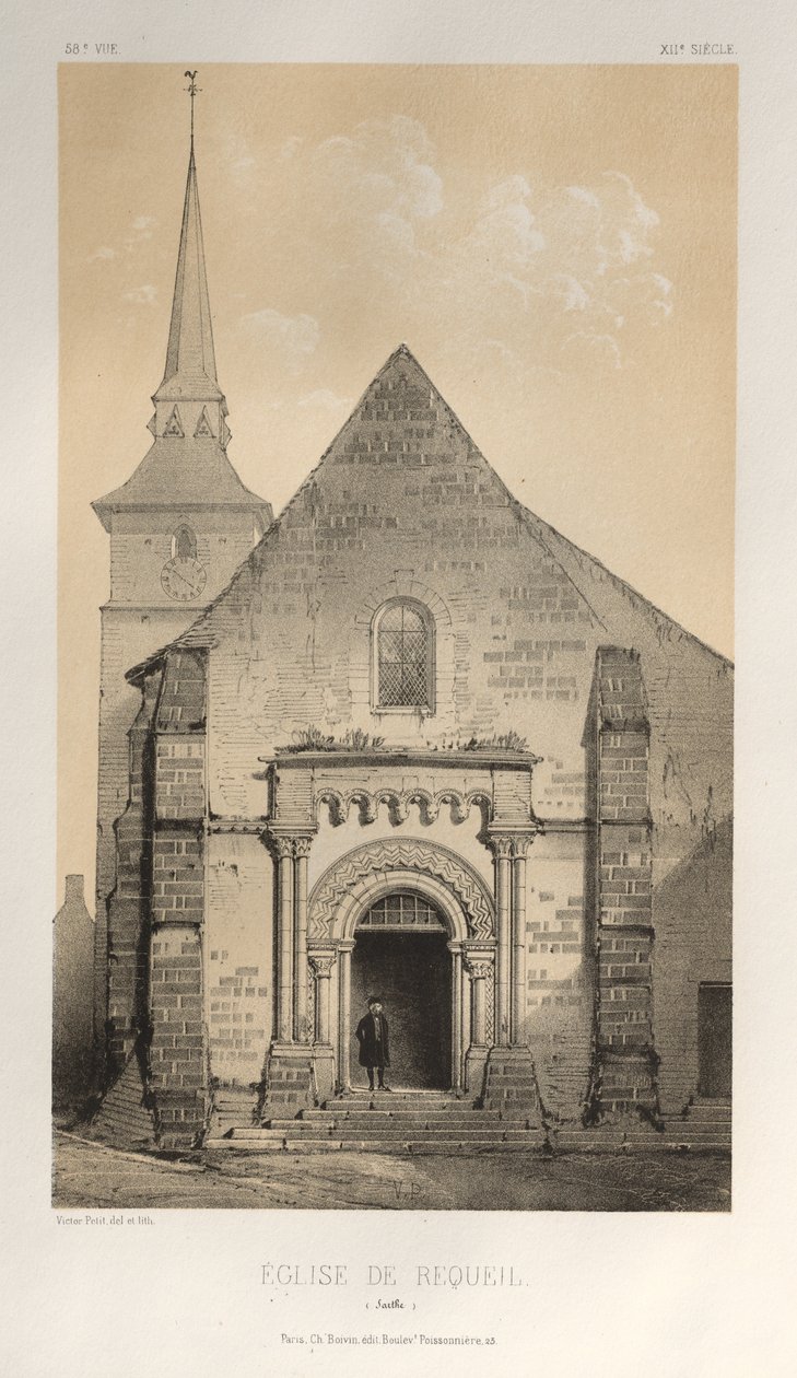 Pl. 58, Église De Requeil Sarthe, 1860 von Victor Petit