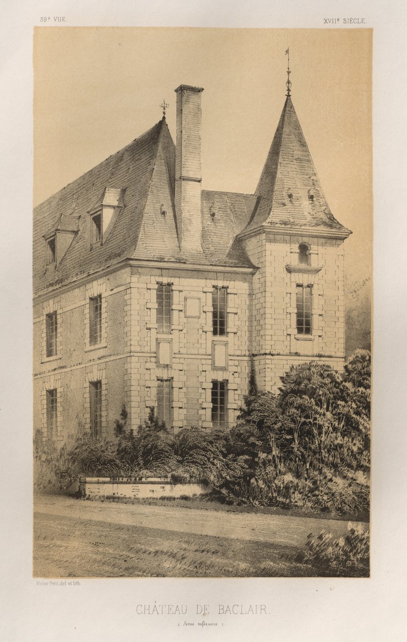 Château De Baclair Seine inférieure, 1860 von Victor Petit