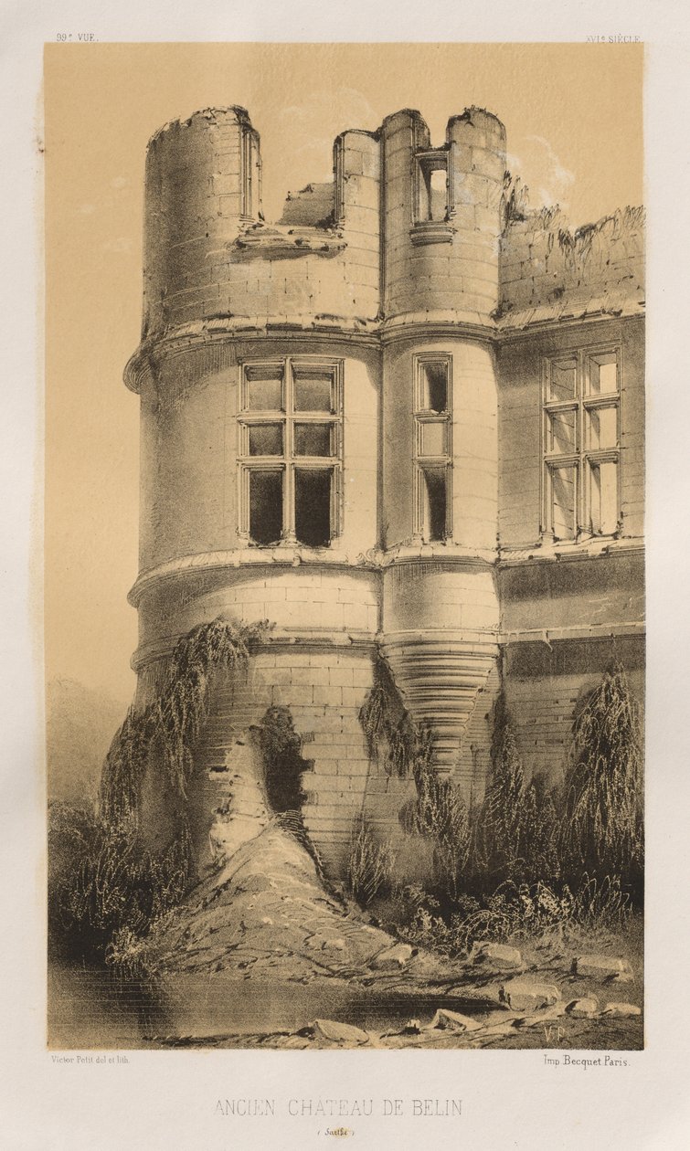 Pl. 99, Altes Schloss von Belin Sarthe, 1860 von Victor Petit