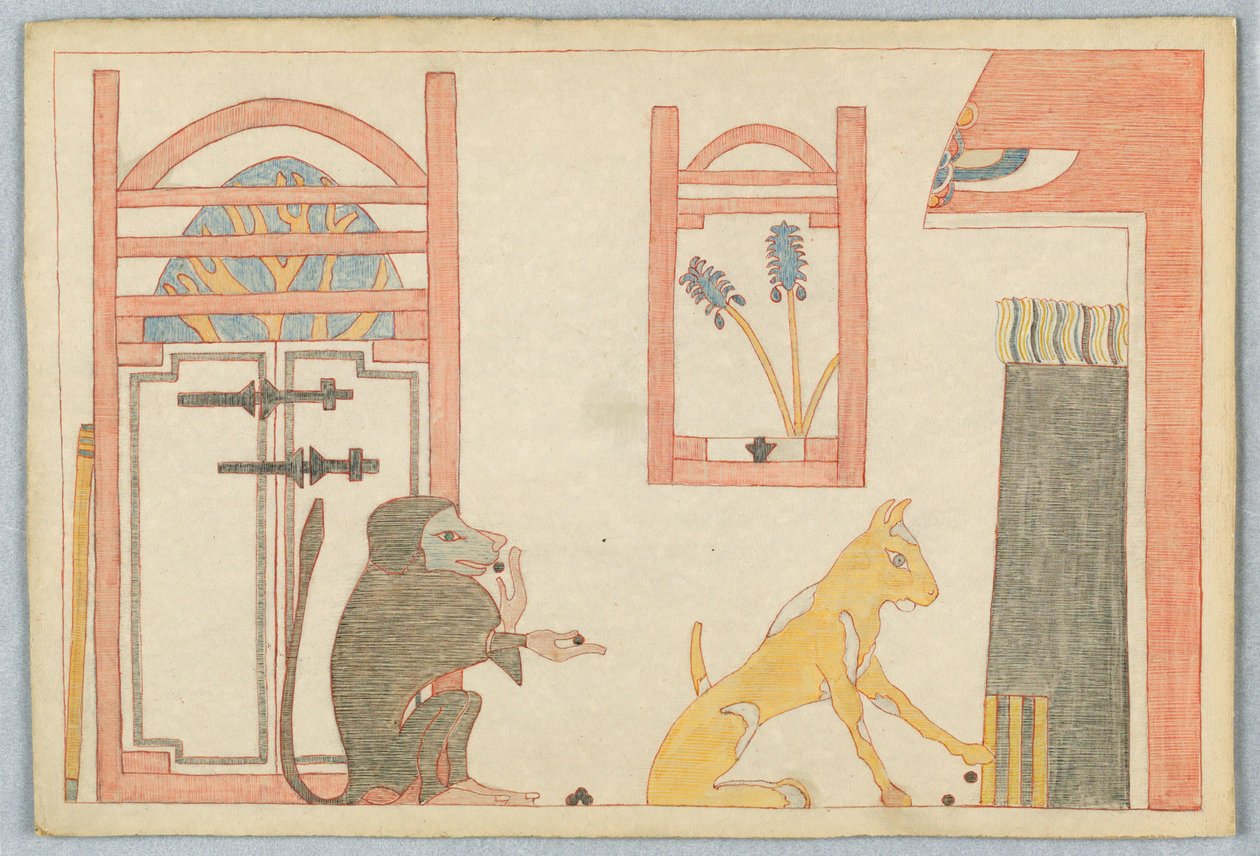 Der Affe und die Katze, Illustration zu Äsops Fabeln von Victor Wilbour