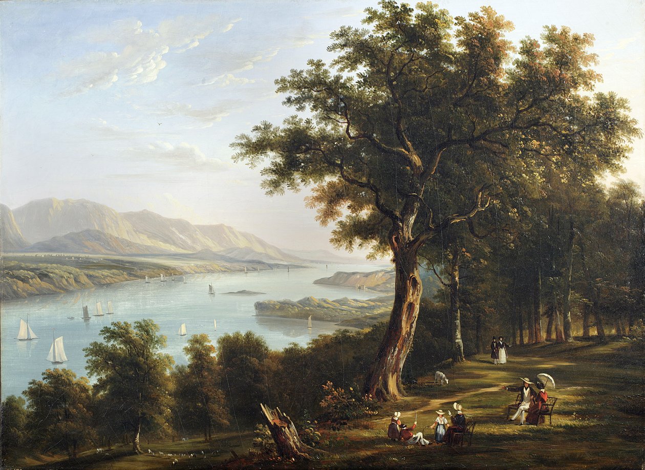 Blick vom Hyde Park auf den Hudson River, 1845 von Victor de Grailly