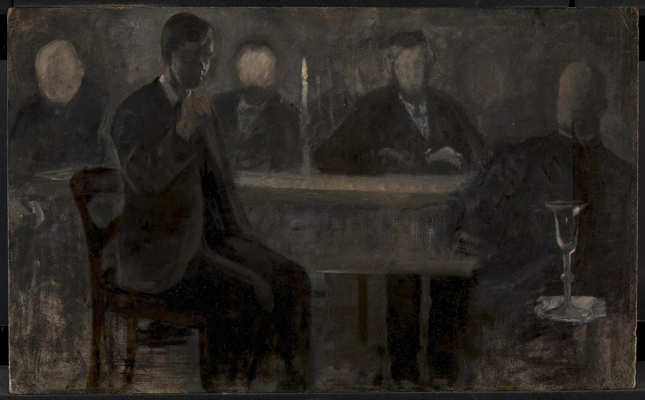 Fünf Porträts. Studie für ein Gemälde in der Thielska Galleriet, Stockholm von Vilhelm Hammershøi