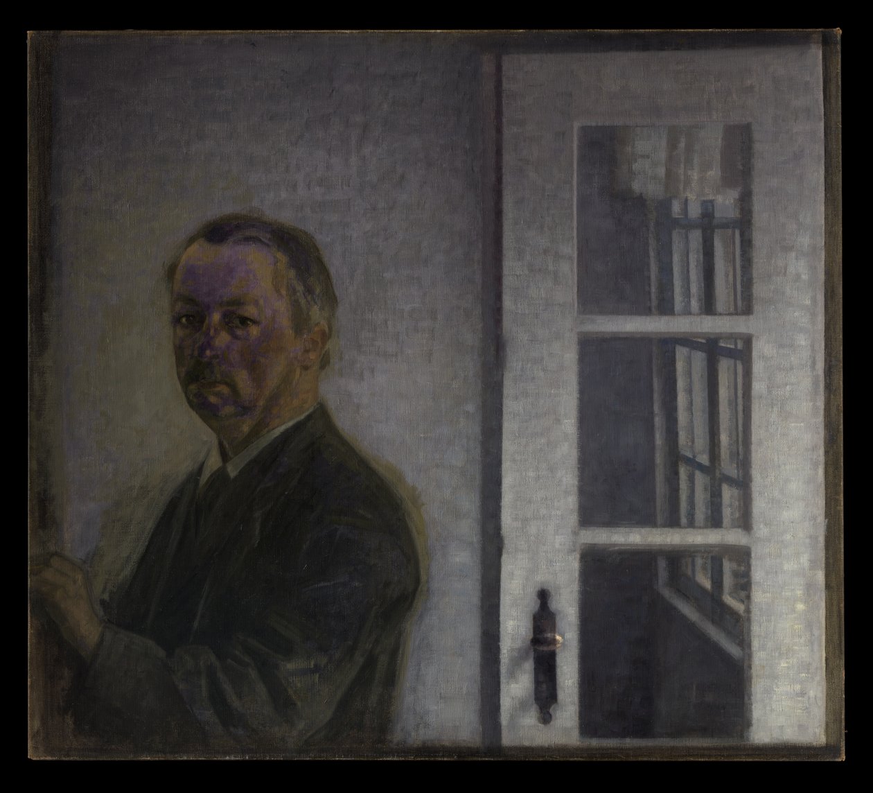 Selbstporträt in Spurveskjul von Vilhelm Hammershøi