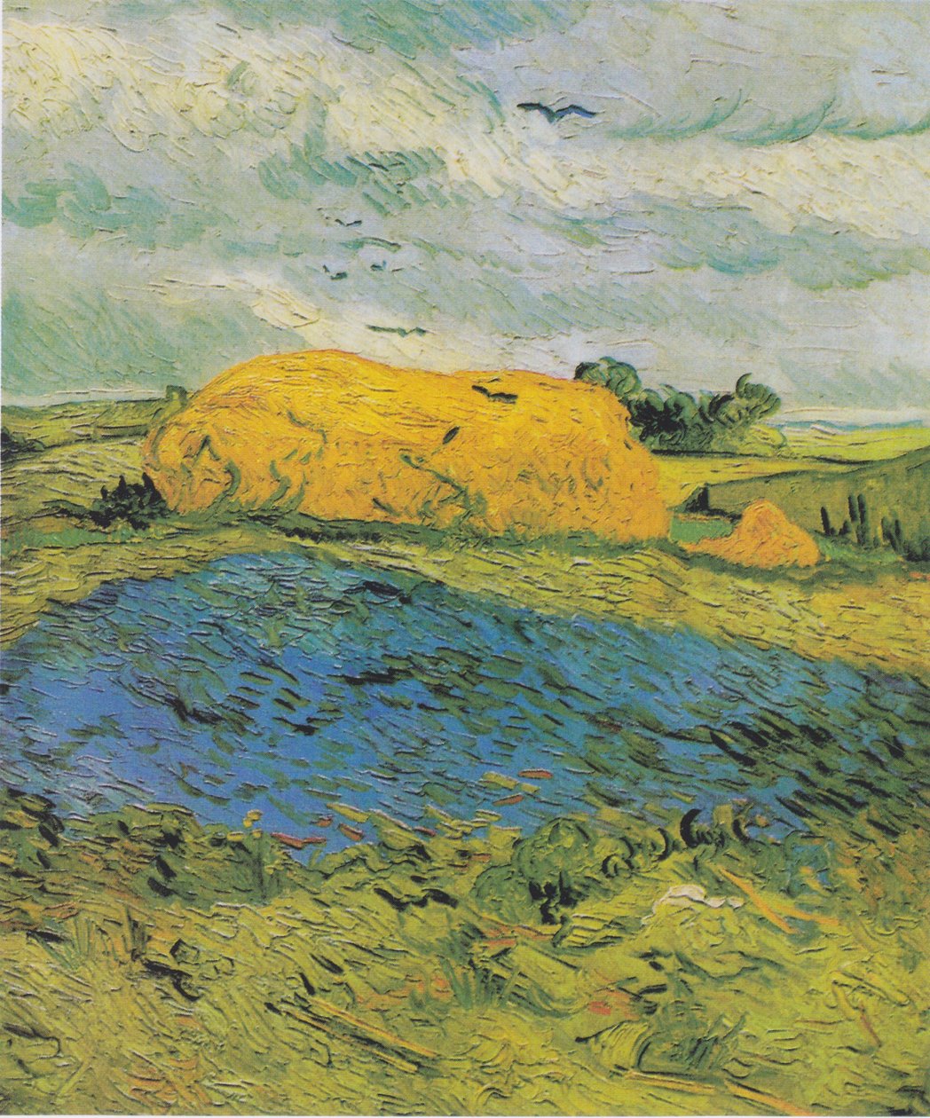 Heuschober an einem Regentag von Vincent van Gogh